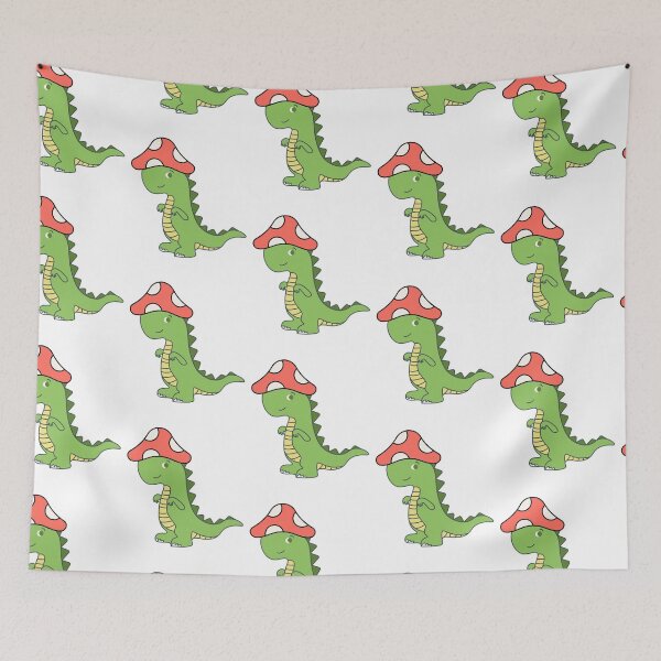 Item preview, simple red and white mushroom hat dinosaur designed and sold by HarithHilali.