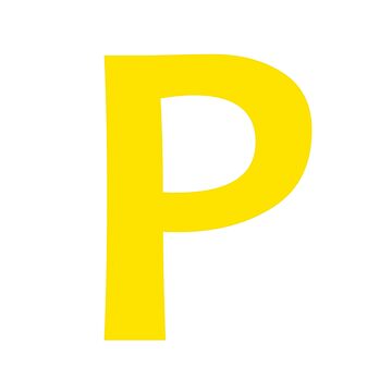 Yellow color Letter T | Sticker