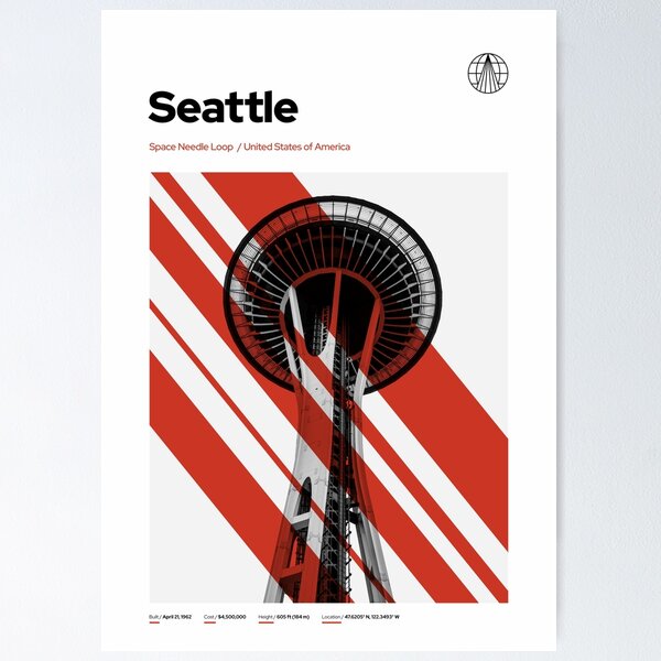 Seattle Space Needle Architecture Poster