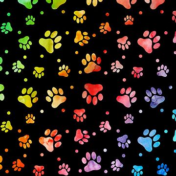 Artwork thumbnail, Paw Watercolor Colorful by graphicmeyou