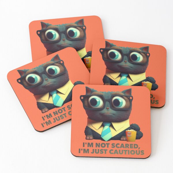 Item preview, I'm not scared, I'm just cautious - Cat designed and sold by Rebekah Hartman.
