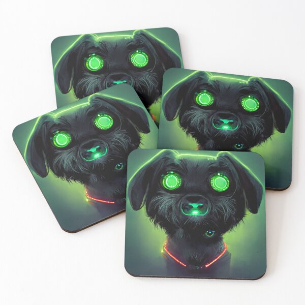 Item preview, Small cute dog with green eyes painting designed and sold by ARTeez⭐️⭐️⭐️⭐️⭐️.