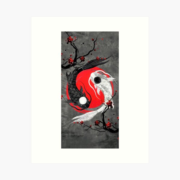 Koi Circle by Xinhua Yin Yang  Woven Tapestry Wall Art Hanging