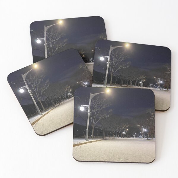 Item preview, snowy road with street-light designed and sold by ryjellhouse.