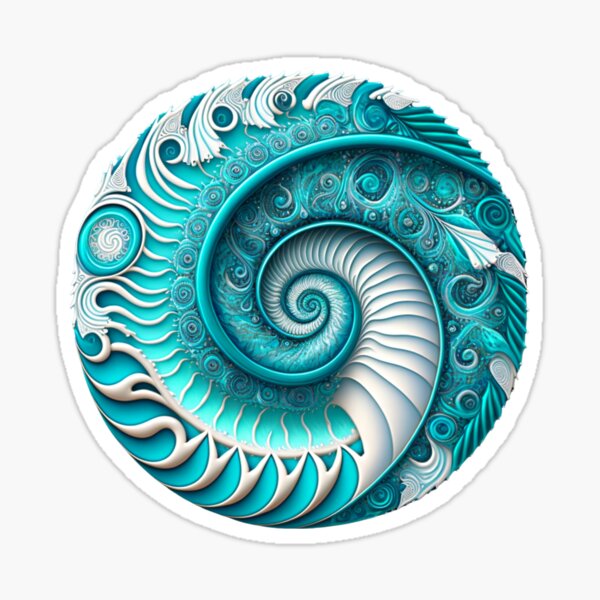 Water Spiral Fibonacci Style Rainbow Colourful Nature Sticker