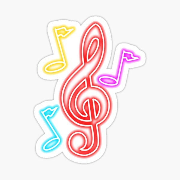 "Neon Music Notes" Sticker for Sale by KleineStar Redbubble