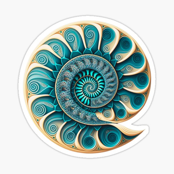 Water Spiral Fibonacci Style Rainbow Colourful Nature Sticker