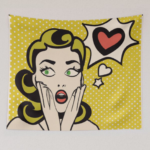 Item preview, Struck By Love, Lovestruck Woman Retro Style, a Cute gift for Valentines Day designed and sold by Color-Me-Blue.