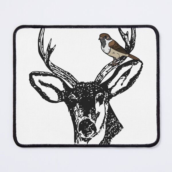 Item preview, Deer stag head with a bird designed and sold by Benlaniboutique.