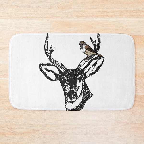 Item preview, Deer stag head with a bird designed and sold by Benlaniboutique.