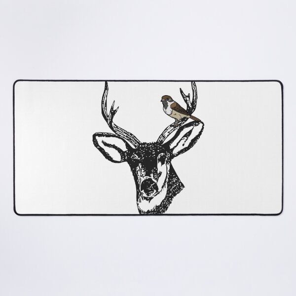 Item preview, Deer stag head with a bird designed and sold by Benlaniboutique.