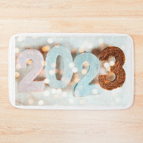 Item preview, Forming happy new year's 2023 with candle numbers, bokeh light. holiday concept designed and sold by sigoisette.