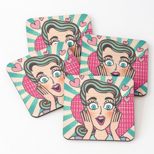 Item preview, Struck By Love, Lovestruck Woman Retro Style, a Cute gift for Valentines Day designed and sold by Color-Me-Blue.