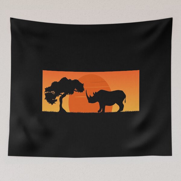 Item preview, Rhinoceros Sunset Art Cute Rhino Lovers Design for Animals Lover designed and sold by Thecitiesstore.
