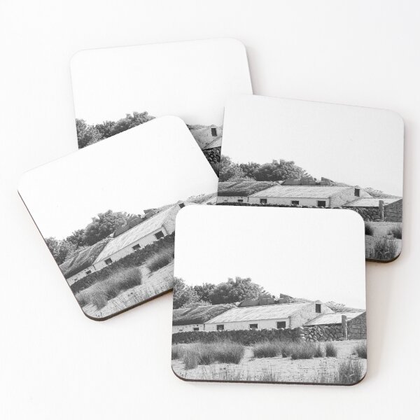 Item preview, Stone Wall Thatch Farmhouse bw Northern Ireland designed and sold by eddiebarronshop.