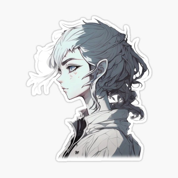 Gorgeous Gaze: Side-Profile Portrait of a Fabulous Anime Girl Sticker for  Sale by kaiolet