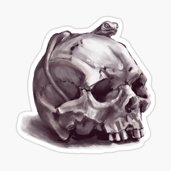 Skull and Lizard Sticker
