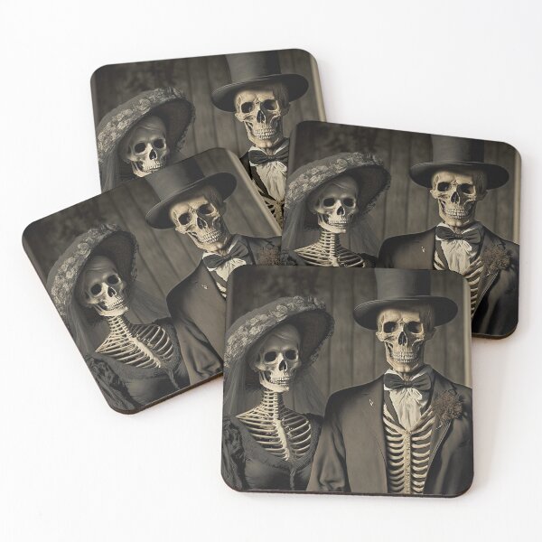 Item preview, Skeleton Couple in Love Holding Hands Valentines, Wedding, Anniversary, Birthday Funny Gift  designed and sold by CoyoteStudio.