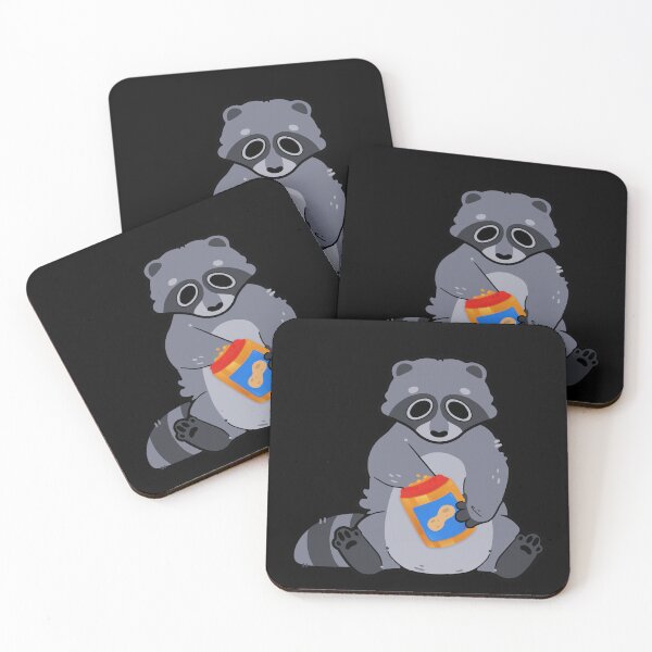 Item preview, Raccoon eating peanut butter designed and sold by Mossysplashart.