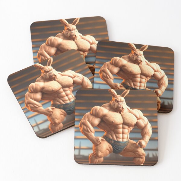 Item preview, Bodybuilder Bunny Rabbit Poster №1 designed and sold by krazybookz.