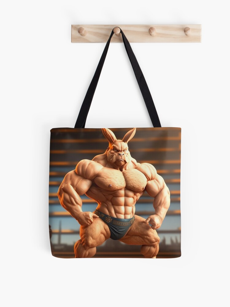 Bodybuilder Bunny Rabbit Poster №1 Tote Bag for Sale by