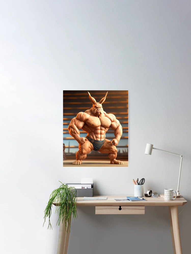 Bodybuilder Bunny Rabbit Poster №1 Poster for Sale by krazybookz