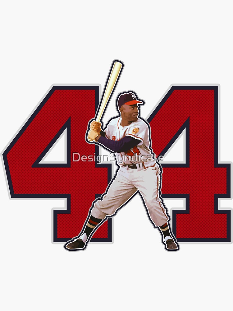 Hank Aaron #44 Jersey Number Sticker for Sale by StickBall