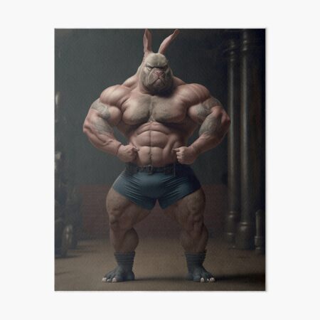 Bodybuilder Bunny Rabbit Poster №2 Art Board Print for Sale by