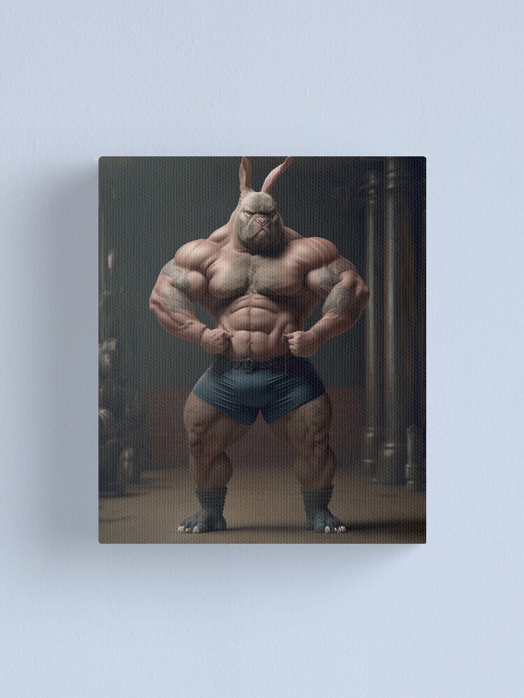 Bodybuilder Bunny Rabbit Poster №2 | Canvas Print