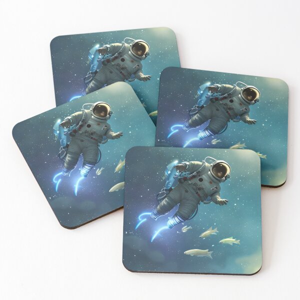 Item preview, Astronaut floating with Alien Fish. designed and sold by Greyo101.