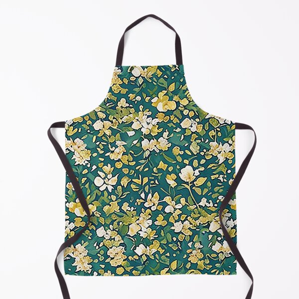 Item preview, White and Yellow Abstract Van Gogh Style Flowers on a Green Background designed and sold by sunflowerlight.