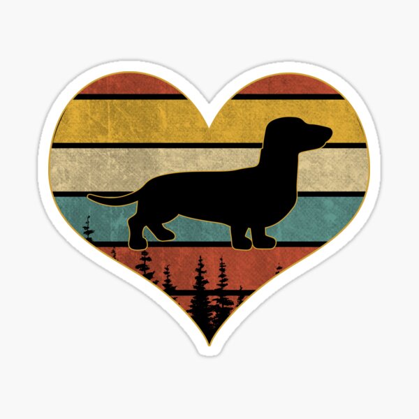 Item preview, Retro vintage dachshund heart designed and sold by gastonfongemie.