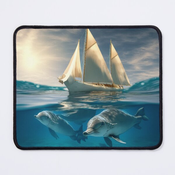 Item preview, Dolphins accompany sailing ship in fine weather on the sea designed and sold by Globuwear.