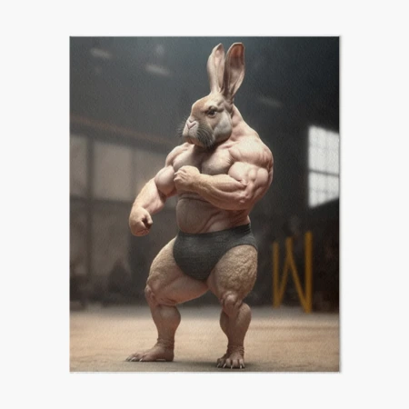 Bodybuilder Bunny Rabbit Poster №4 Poster for Sale by krazybookz