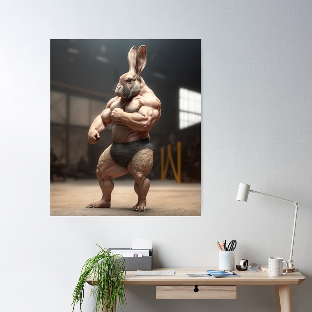 Funny Bodybuilding Gifts Bodybuilder Bunny Easter Bunnybuilder Fitness Gym  Throw Pillow, 18x18, Multicolor