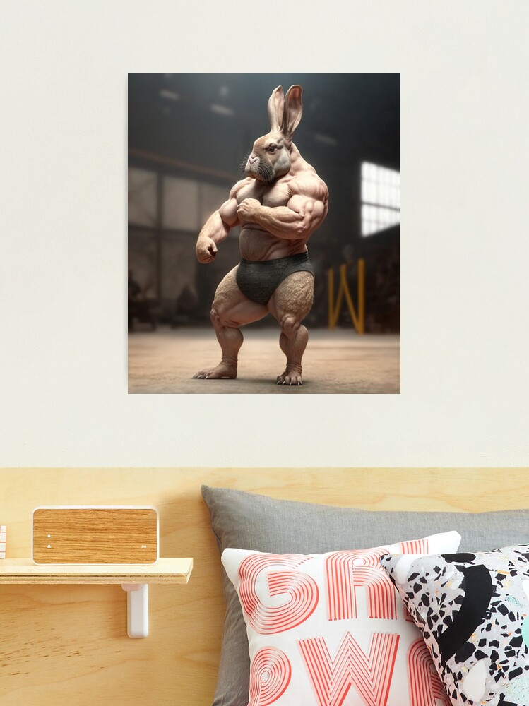 Bodybuilder Bunny Rabbit Poster №3 | Photographic Print