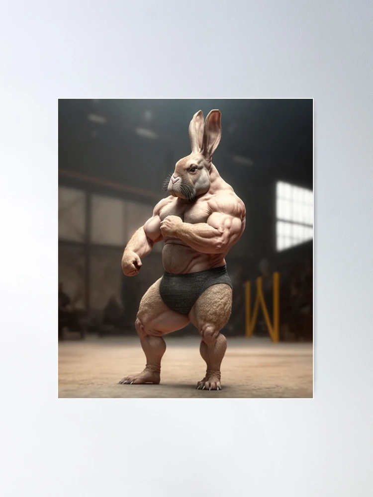 Bunny Buff Bunny Fitness Body Builder' Sticker