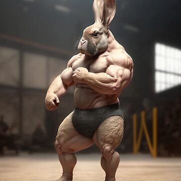 Bodybuilder Bunny Rabbit Poster №3 | Photographic Print
