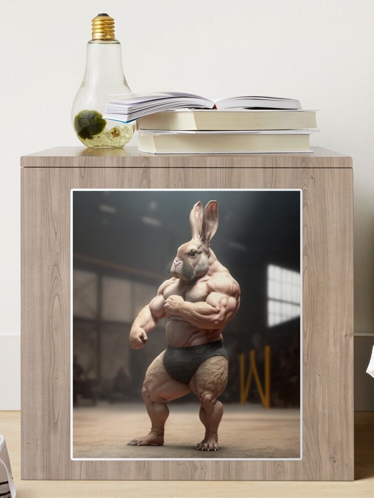 Bodybuilder Bunny Rabbit Poster №3 Sticker for Sale by krazybookz