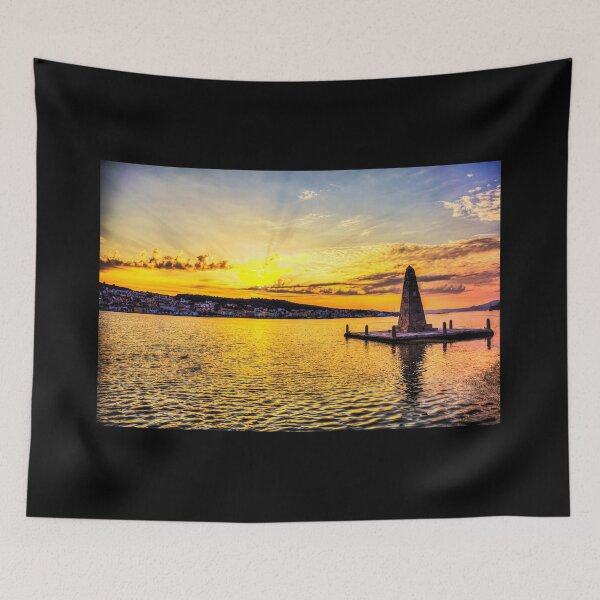Item preview, Obelisk at Drapano Bridge, and town of Argostoli behind, Kefalonia, Greece designed and sold by Paul Thompson Photography.