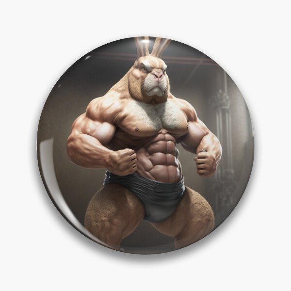 Item preview, Bodybuilder Bunny Rabbit Poster №4 designed and sold by krazybookz.