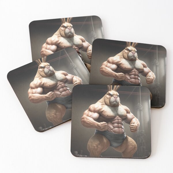 Item preview, Bodybuilder Bunny Rabbit Poster №4 designed and sold by krazybookz.