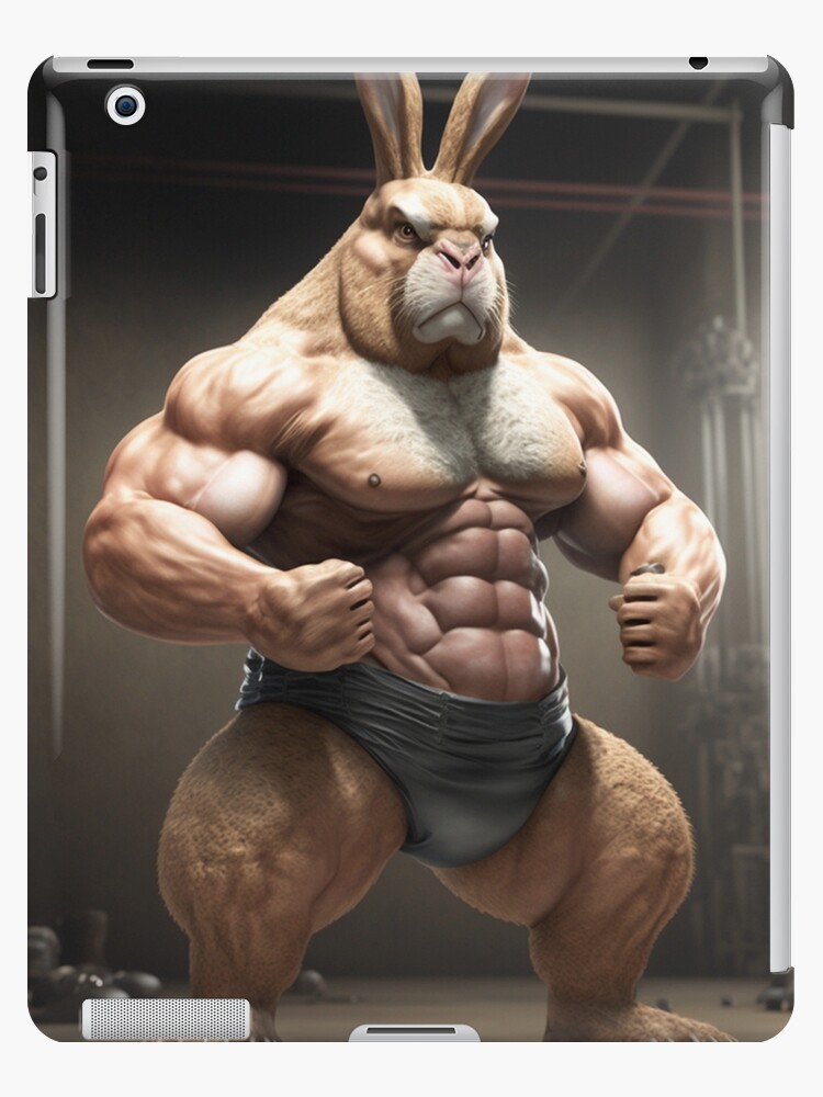 Bodybuilder Bunny Rabbit Poster №4 | iPad Case & Skin