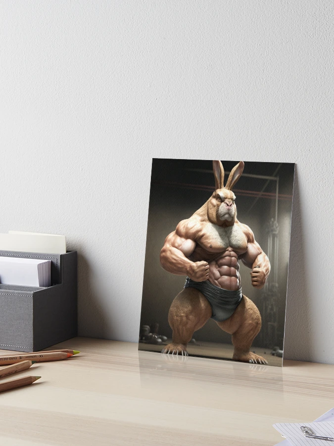 Bodybuilder Bunny Rabbit Poster №3 Photographic Print for Sale by  krazybookz