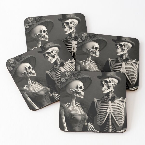 Item preview, Skeleton Couple in Love Holding Hands Valentines, Wedding, Anniversary, Birthday Funny Gift  designed and sold by CoyoteStudio.