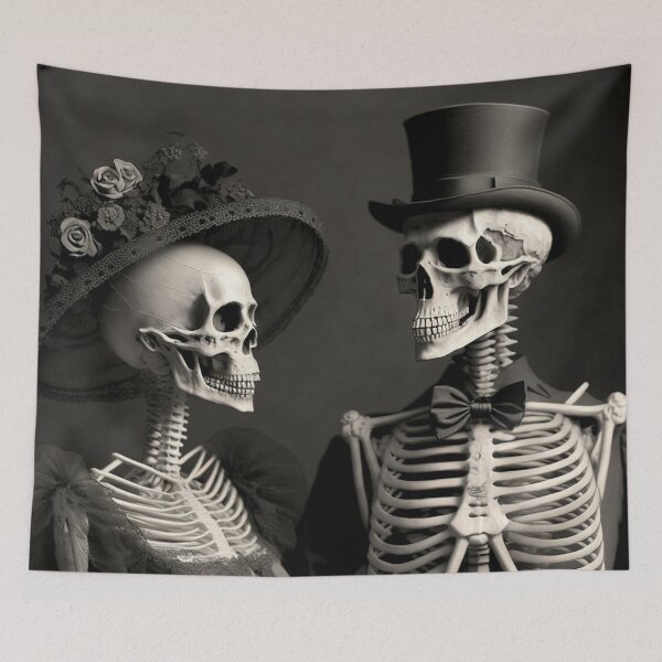 Item preview, Skeleton Couple in Love Holding Hands Valentines, Wedding, Anniversary, Birthday Funny Gift  designed and sold by CoyoteStudio.