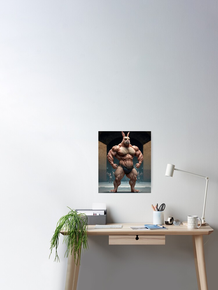 Bodybuilder Bunny Rabbit Poster №5 Poster for Sale by krazybookz