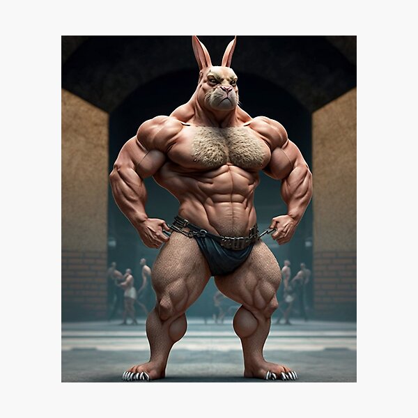 Bodybuilder Bunny Rabbit Poster №3 | Photographic Print