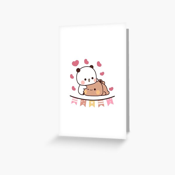 bear and panda bubu dudu new year Greeting Card
