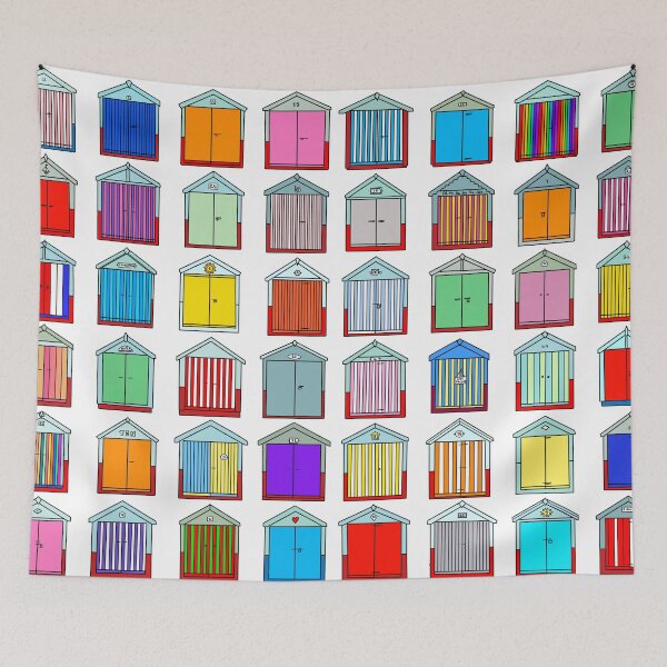 Item preview, Colourful Beach Huts Pattern designed and sold by Adam Regester.